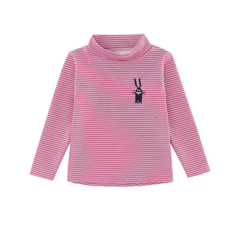 

Rabbit Print Striped Long Sleeves Children Clothing For Girls Clothes Padded Bottoming Shirt For Autumn And Winter
