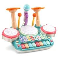 musical instrument toyschildrens electronic piano keyboard xylophone drum toy set with lightswith microphones