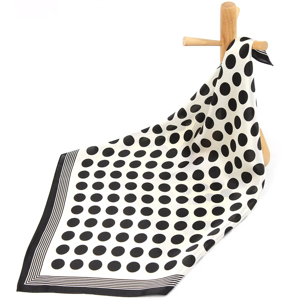 

Pure Silk Dot Print Women Scarf Bandana Female Scarf for Hair Handkerchief Women's Natural Silk Square Head Neck Scarf Headband