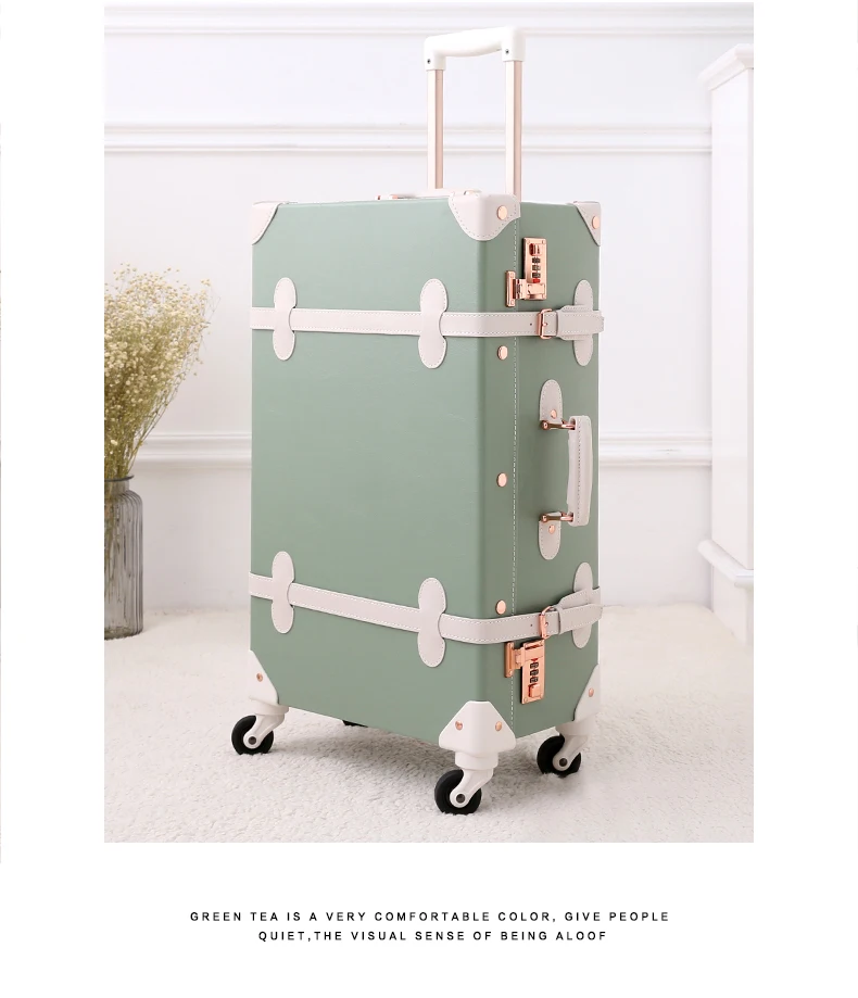 UNIWALKER 2"-26" Винтажный багаж, чемодан с паролем, УНИВЕРСАЛЬНАЯ ТЕЛЕЖКА на колесиках, из искусственной кожи, чемодан в стиле ретро сумки