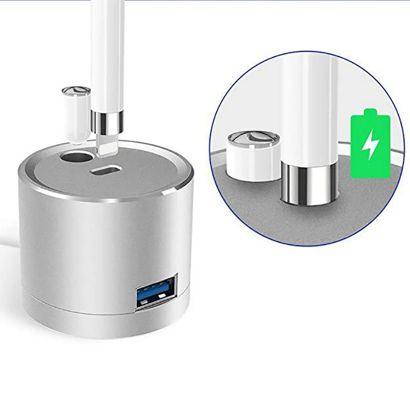 Алюминиевый держатель для зарядки со встроенным зарядным кабелем Apple