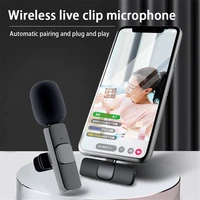 wireless lavalier microphone portable audio video recording mini mic for iphone android live broadcast game mobile phone camera