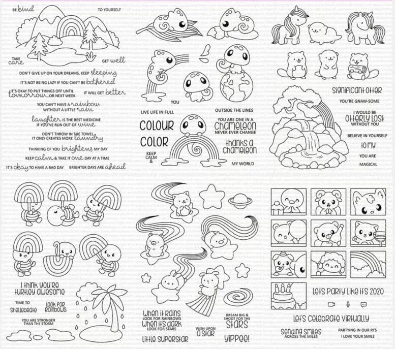 Прозрачный силиконовый штамп с мультяшными животными/печать для скрапбукинга своими руками/декоративный прозрачный штамп для фотоальбома A0427