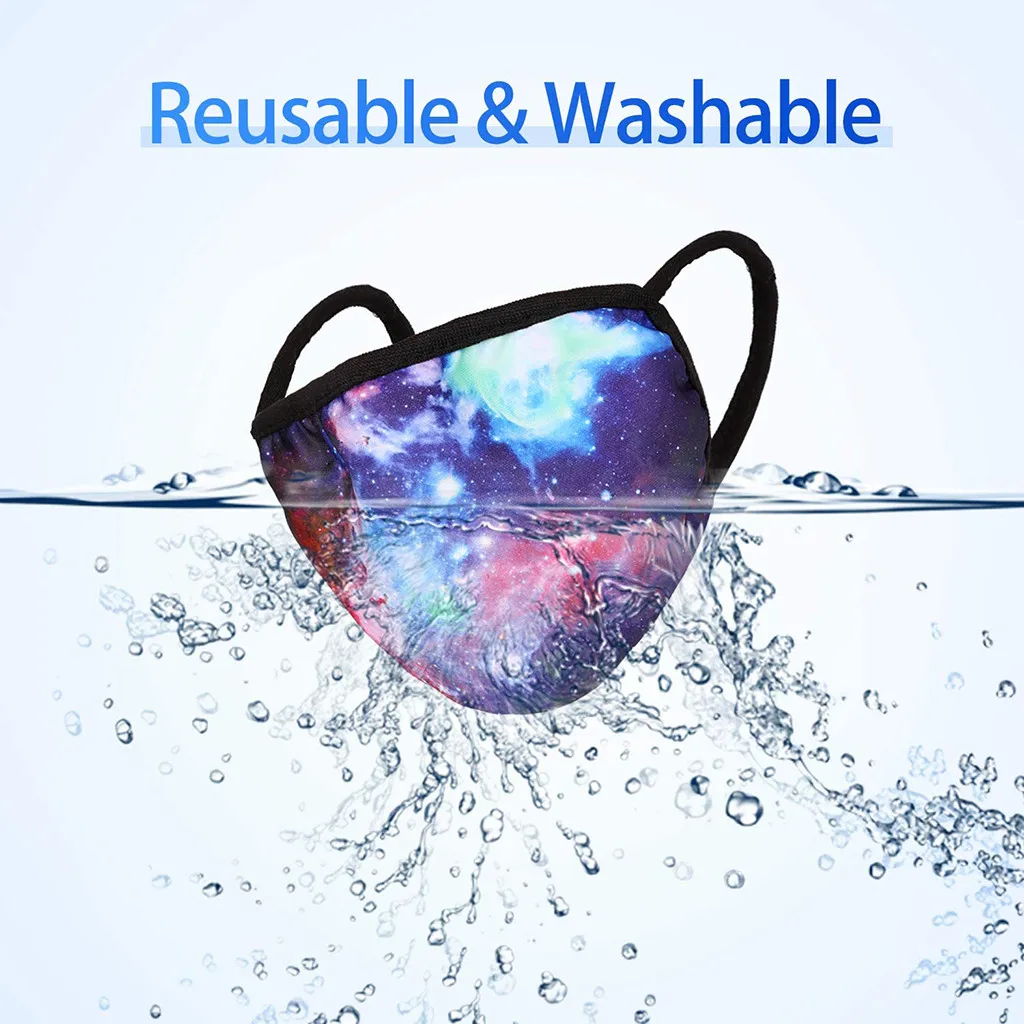 

3pcs Reusable Unisex Printed Space Sky Cotton Face Masks Reusable Mask Washable face shield Masque Face Mask Cloth