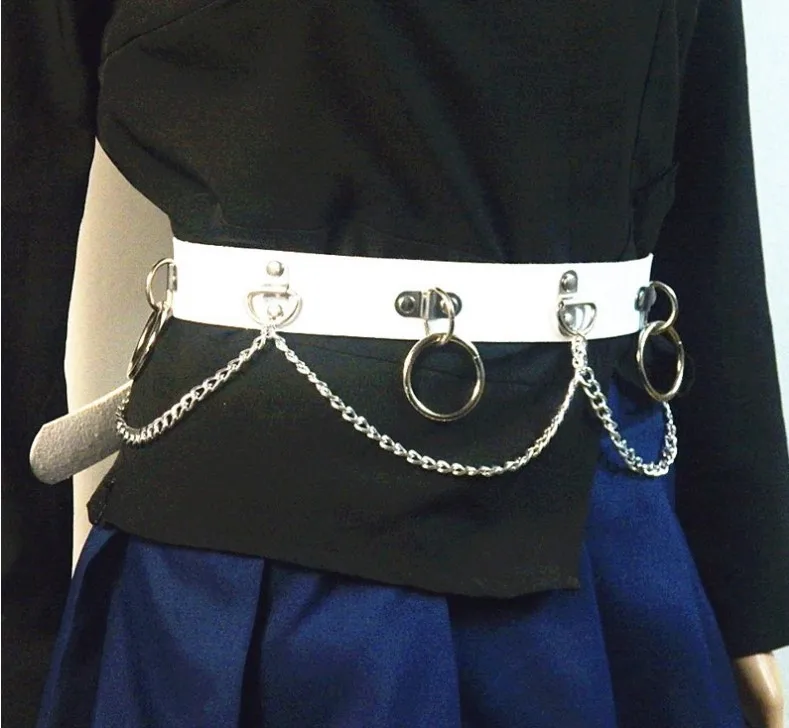 

European and American punk style decorative belt personality metal chain big ring waist chain belt hip hop performance jewelry