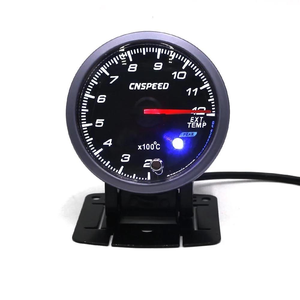 CNSPEED 60 мм Автомобильный датчик температуры выхлопных газов 200-1200C EGT датчик с датчиком черное лицо белый/янтарный светильник для автомобиля YC101418