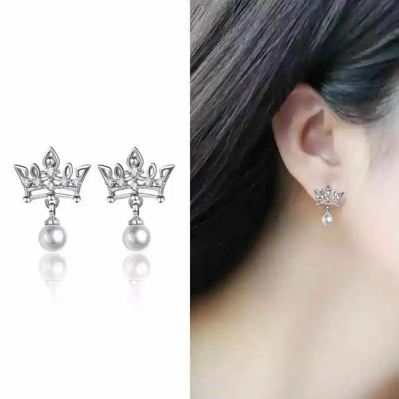 Женские серьги гвоздики из натурального камня с жемчугом|Серьги-гвоздики| |