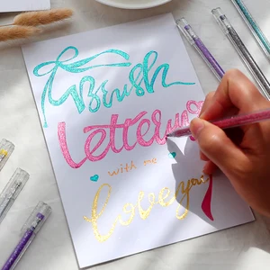 1 шт. 0,5 мм Творческий простота вспышка светильник гелевая ручка Симпатичные Черный картон Бумага ручка художественный маркер для белой доски Kawaii школьные принадлежности