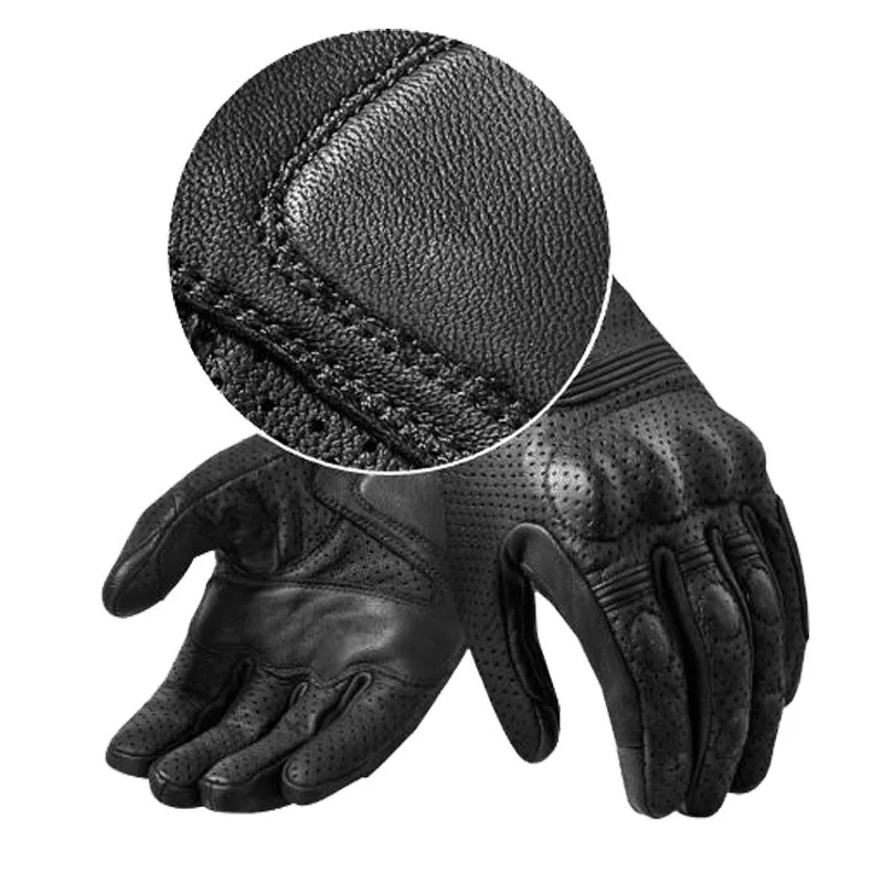 

2021 High Quality Goatskin Racing Riding Gloves Motocross Gloves Touch Screen Breathable Genuine Leather Motorcycle Gloves Man