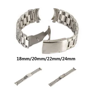 Ремешок из нержавеющей стали для наручных часов, модный однотонный браслет для мужчин и женщин, 18 мм20 мм22 мм24 мм