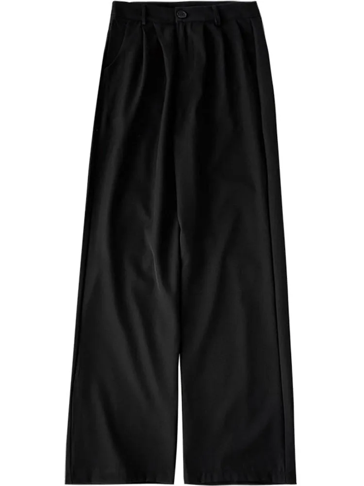 

Yeeloca Fashion Solid Color Casual Pants Summer 20201 New Women's Wear High Waist Straight Trouser Korean Student Wide Leg Pants