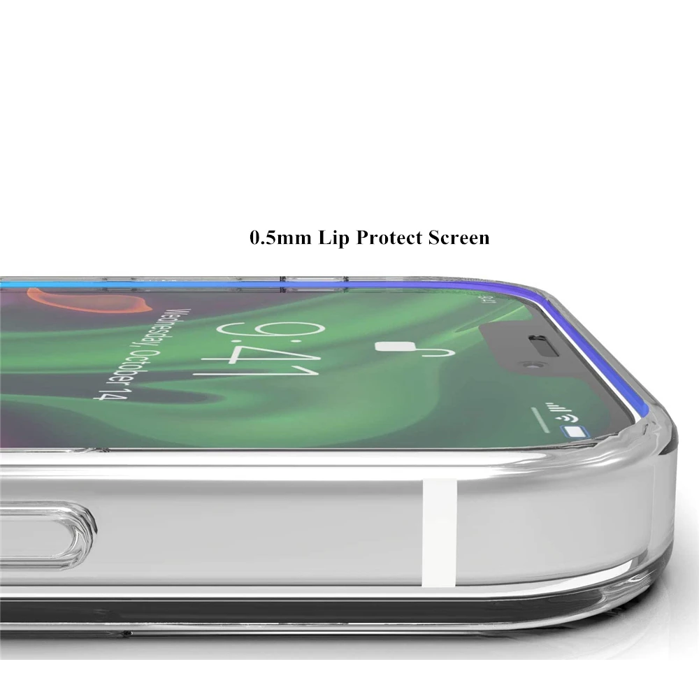 Slim Clear Silicone Bumper Case For iphone 14 Pro Max 13 Mini 12 Hybrid Soft Edge Hard PC Frame Shockproof Protective Cover