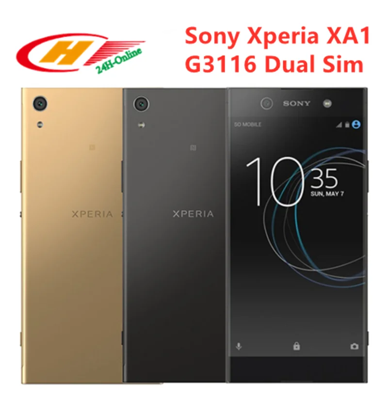 Sony Xperia XA1 разблокирована Две sim-карты 32 Гб rom 3 Гб ram 5,0 дюймов 4G LTE Поддержка NFC мобильный телефон