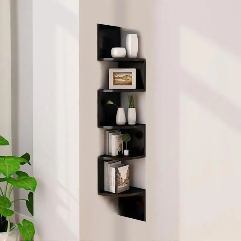 

Modern 5 Tier Corner Floating Shelves Wall Mount Home Decor Display Shelf Storage Organizer Wall Mounted Corner Shelves HWC