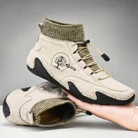 fashion sneakers men walking shoes sewing thread medium cut walking shoes comfortable breathable athletic footwear slip on