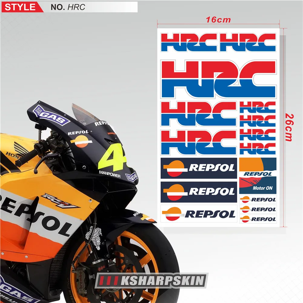 Светоотражающие Водонепроницаемые наклейки на корпус мотоцикла Honda HRC|Наклейки и