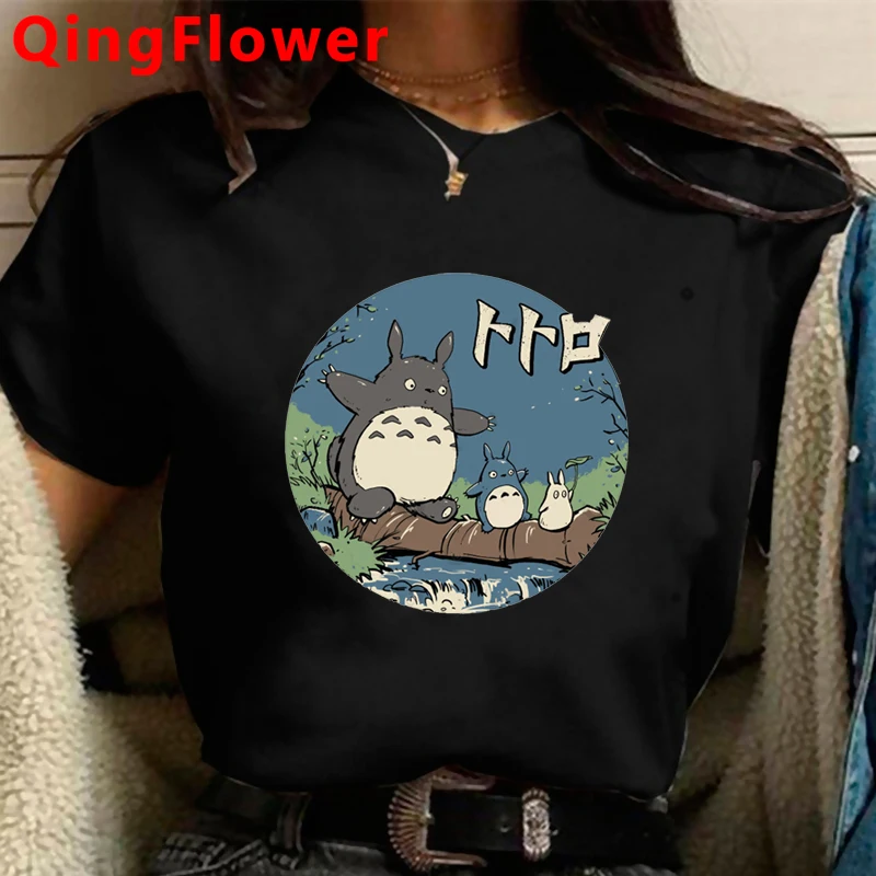 

Футболка женская в стиле «Тоторо студия», винтажная тенниска в стиле Харадзюку, кавайная рубашка для пар, топ на лето