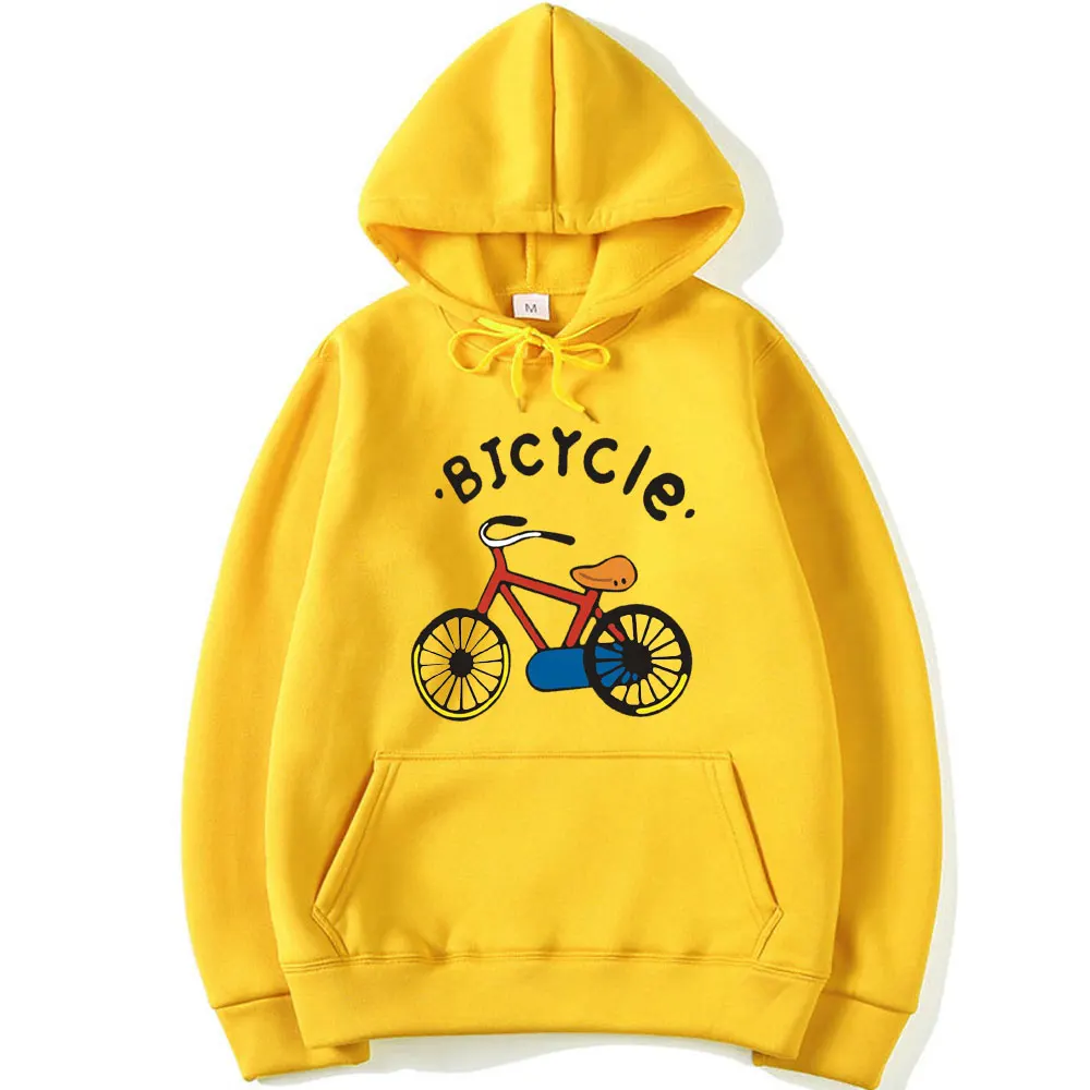 Мужская толстовка с принтом велосипеда Приталенная капюшоном в стиле хип-хоп