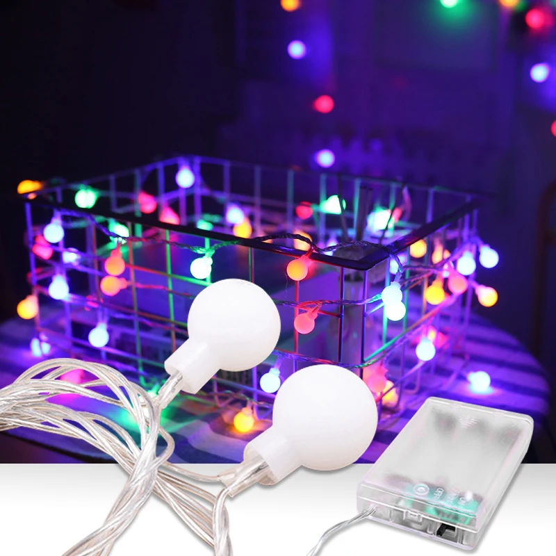 

New 2M 3M 6M LED Ball String Fairy Garland Lights For Christmas Tree Wedding Home Indoor Decoration Waterproof Battery Powered