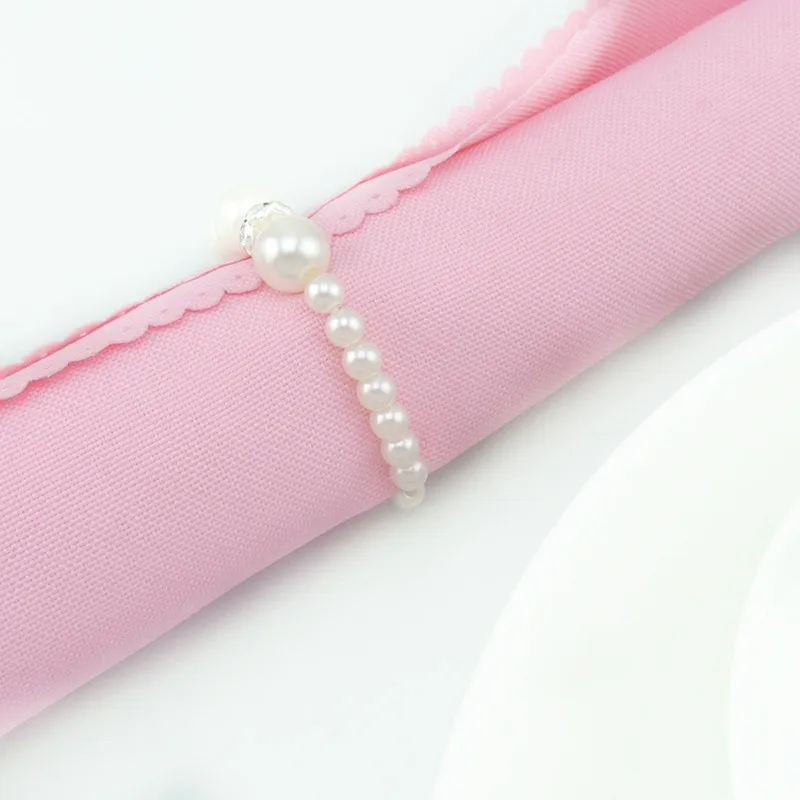 

10pcs Pearl Rhinestone Napkin Rings Napkin Buckles For Wedding Banquet Restaurant Hotel Dinner Table Decoration Serviette Holder