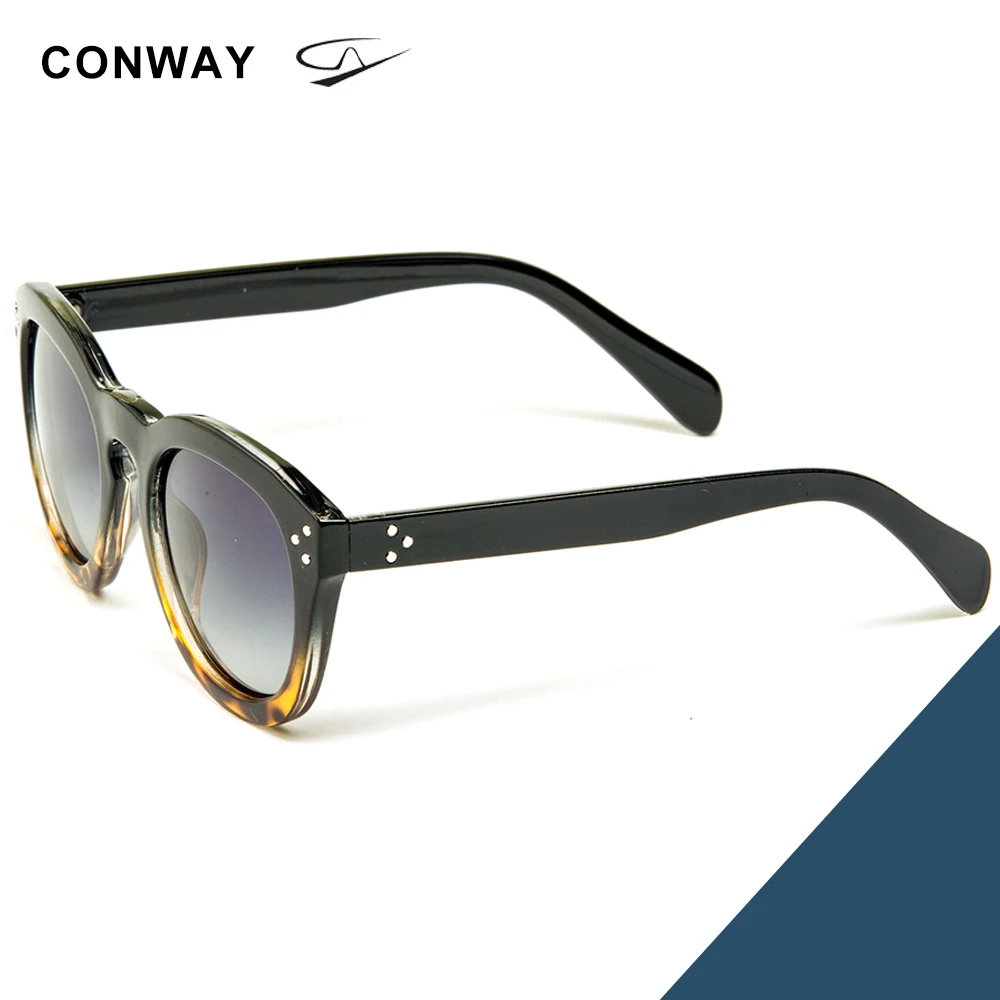 Gradient Demi Conway, ретро круглые солнцезащитные очки для женщин, паровые, панк, круглые, солнцезащитные очки, поляризационные, оттенки, очки для девушек, градиентный цвет - Цвет линз: Gradient Demi