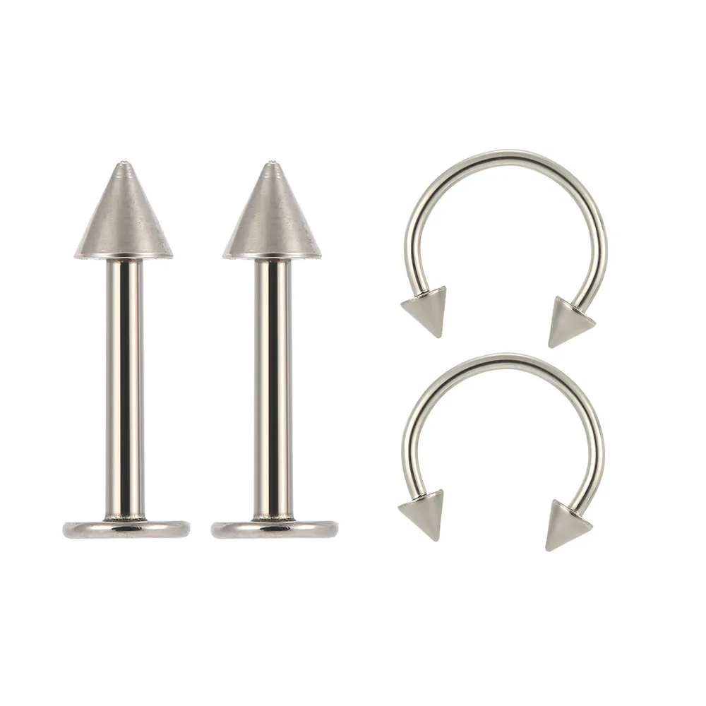 

21pcs Body Piercing Jewelry Kit Stainless Steel Body Art Tools for Nose Tragus Belly Tongue Lip Needles Piercing Bar Ring