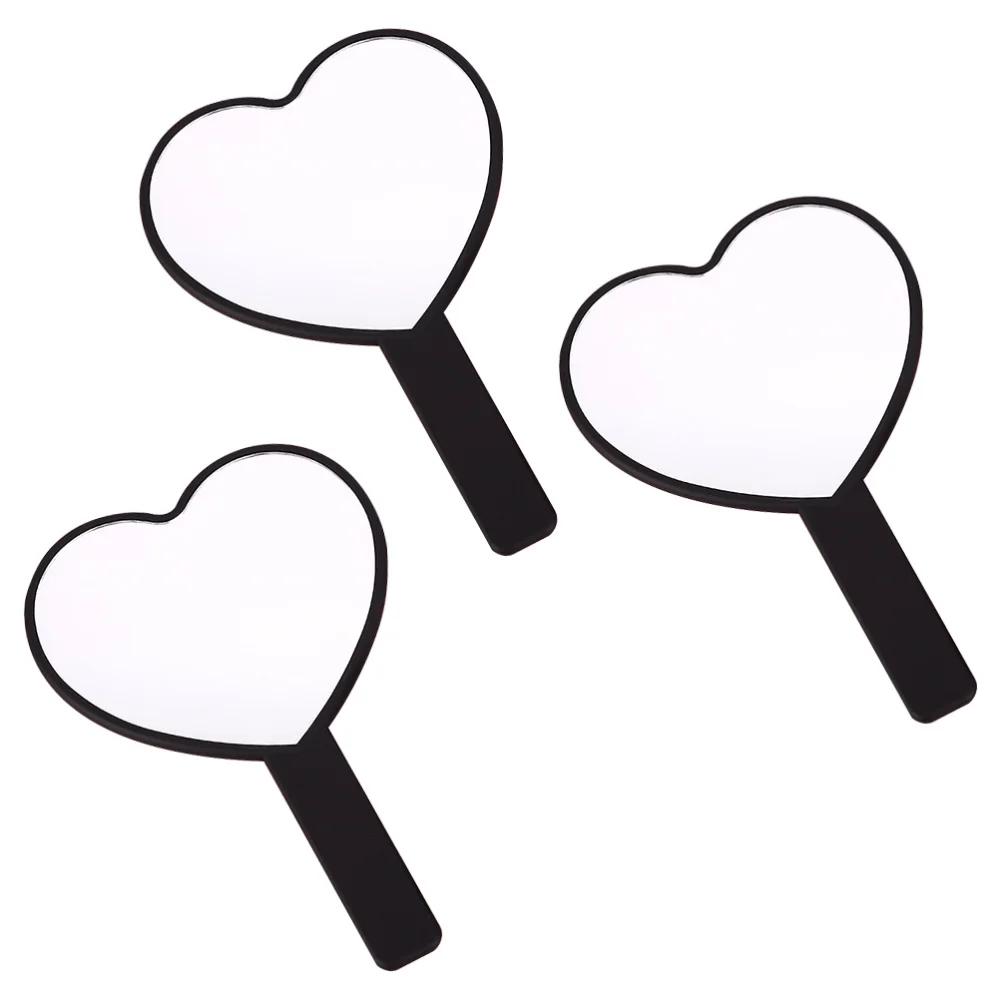 

3 Pcs Creative Vanity Mirrors Portable Mirrors High-definition Mirrors (Black)