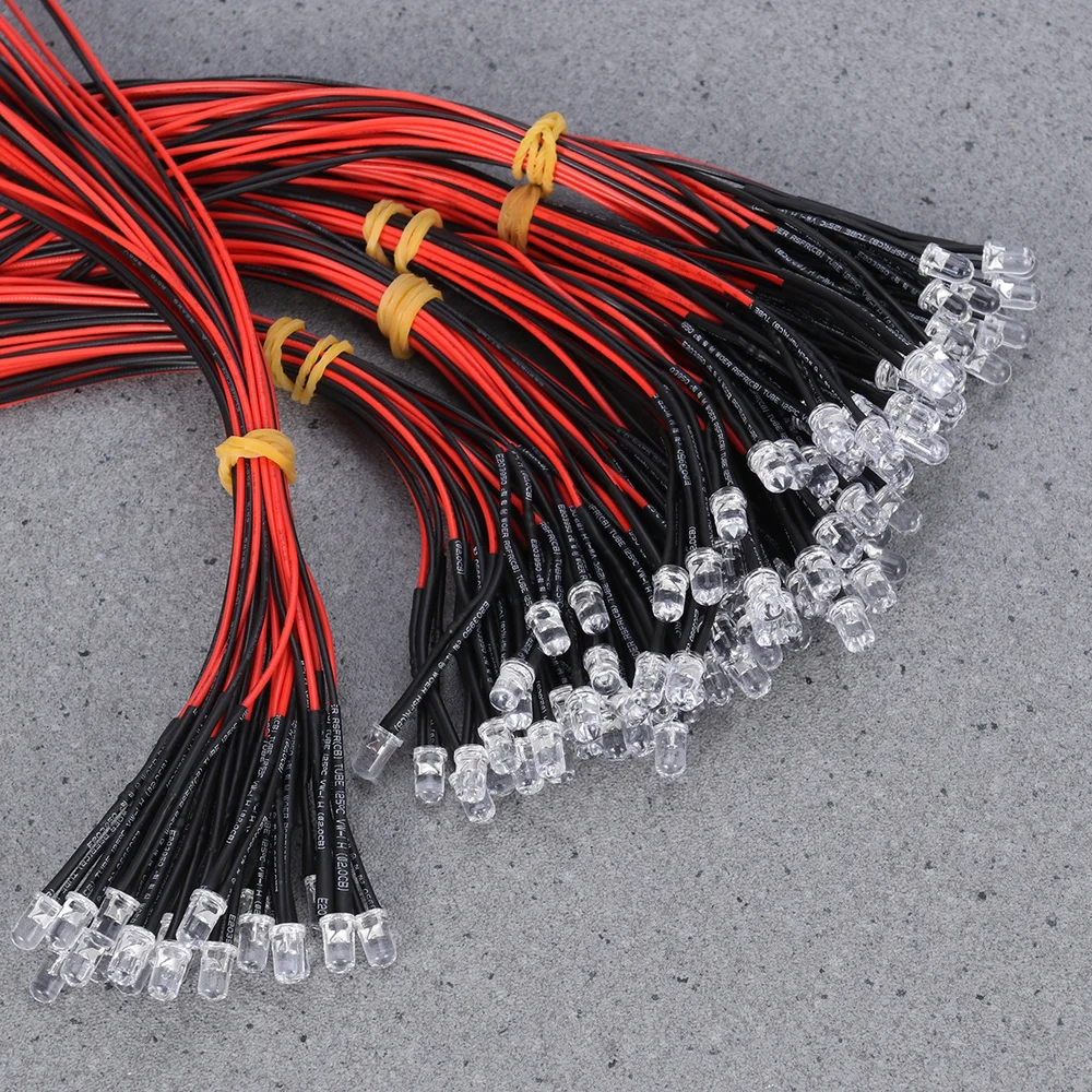 

120 Pcs 12V Pre-Wired Round Bulb Lamp LED Flash Light for DIY Car Boat Toys Replacement(White, Red, Blue, Green, Yellow and