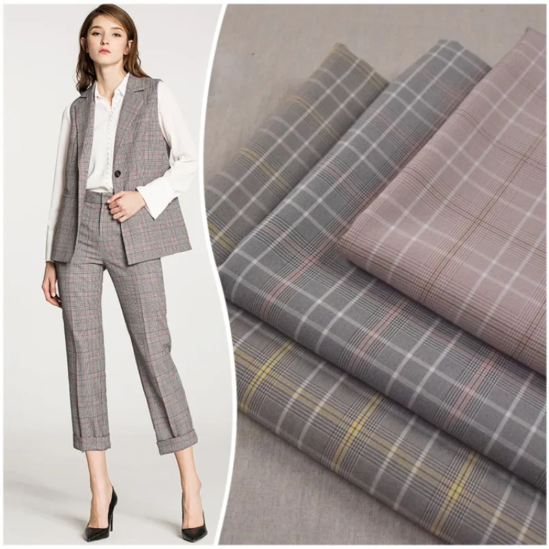 Полуметровая Высококачественная элегантная клетчатая эластичная ткань для