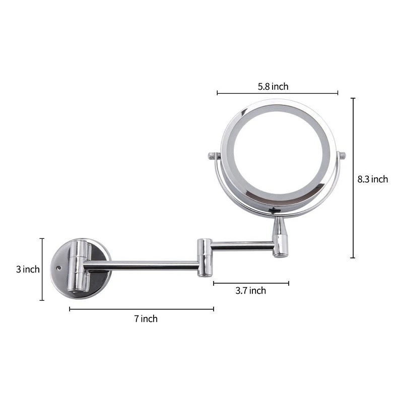 Зеркало для ванной со светодиодной подсветкой зеркала 1X/3X увеличение