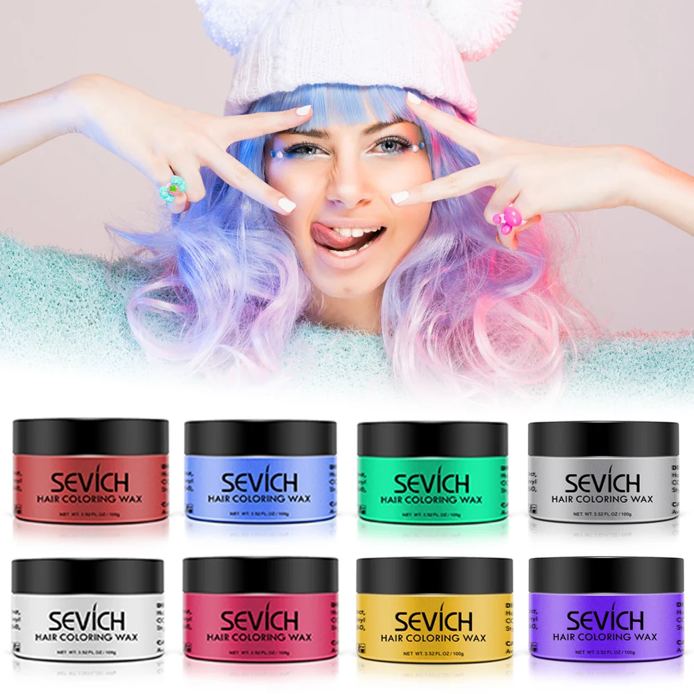 Sevich 8 цветов одноразовые модные волосы цветной воск для женщин и мужчин Стайлинг