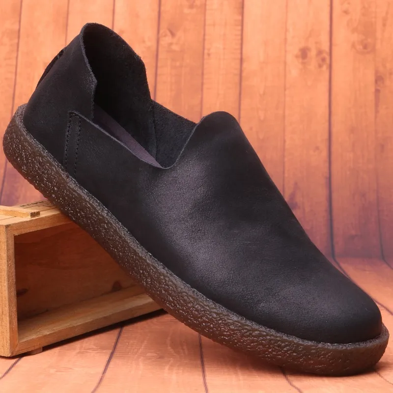 Лоферы мужские из мягкой натуральной кожи дышащие коричневые черные | Обувь