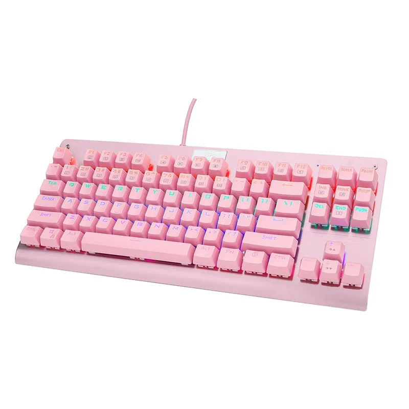 Z77 Eagle Tenkeyless Gaming Keyboard Mechanical Outemu Switch LED Backlighting 87 Key Aluminum for Gamer Typist PC Pink | Компьютеры и