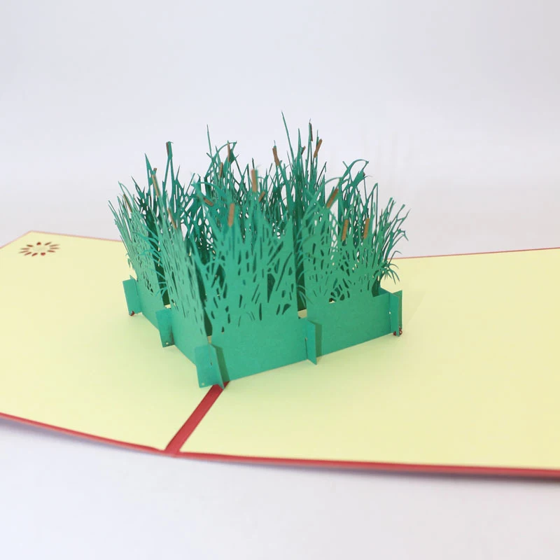 3D Handmade River Beach Reeds Paper Invitation Greeting Cards PostCard Business Teachers' Day Mother's Birthday Gift | Дом и сад