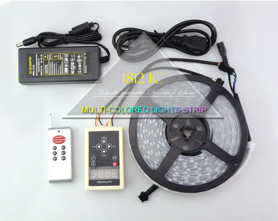 Светодиодная лента постоянного тока 12 В RGB ws1812 Smart IP68 водонепроницаемая лента 5 м+ 12 В 8A блок питания+ пульт дистанционного управления ws1812 600 светодиодный s
