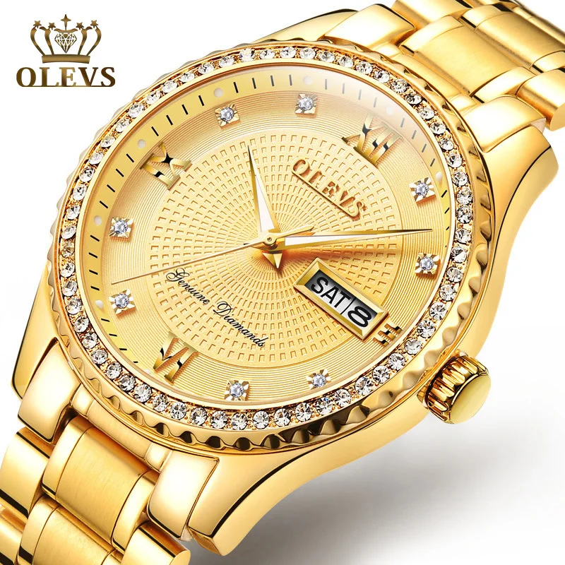 

Watch men's O'Leary when all-gold quartz table diamond-encrusted men's watch men's automatic waterproof high-end