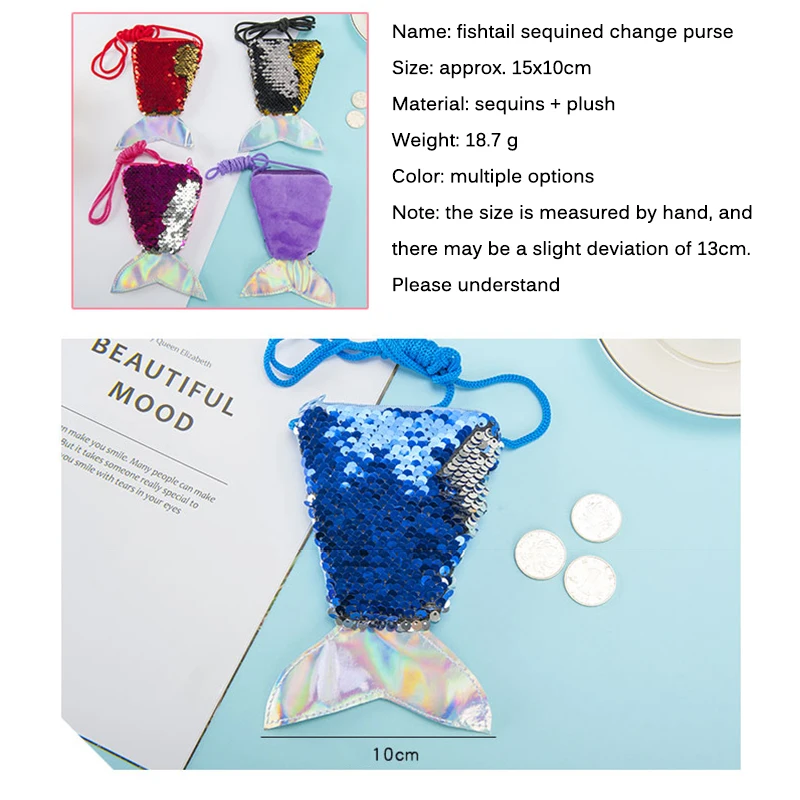 

Coin Purse Cute Fish Tail Small Bags Fashion Furry Cloth Mother Crossbody Bag Clutch Women Candy Color Shoulder Messenger Bag
