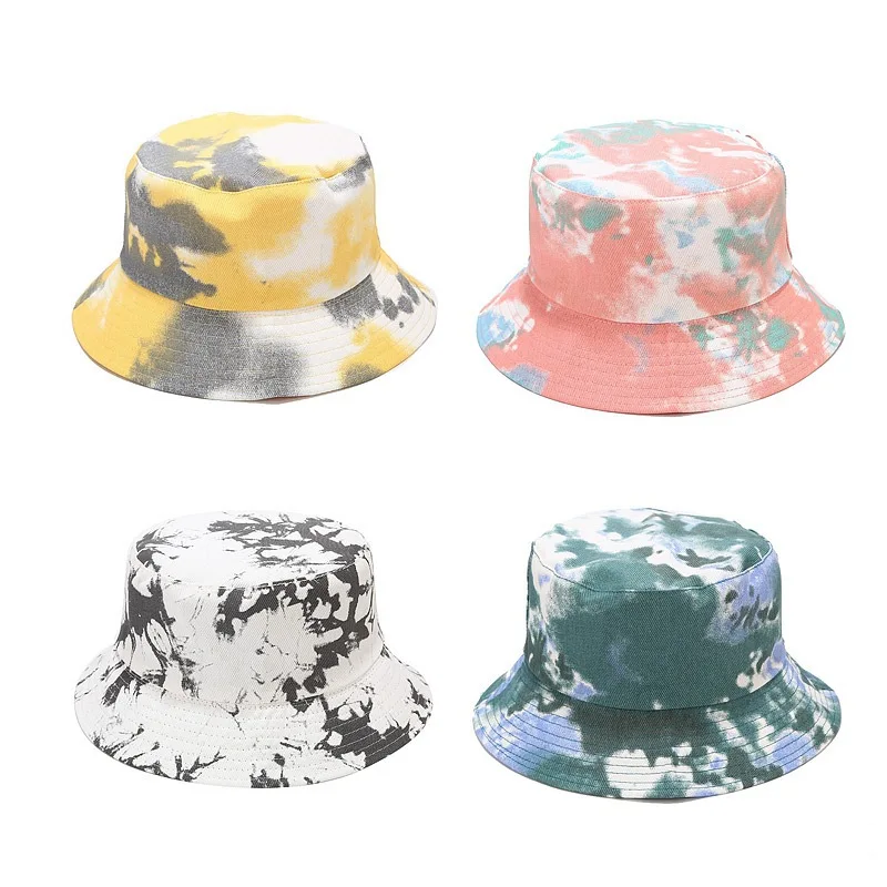 

New Tie Dyed Fisherman Hat Men's and Women's Fashion Trend Double-sided Basin Hat Spring and Summer Outdoor Leisure Sunshade Hat