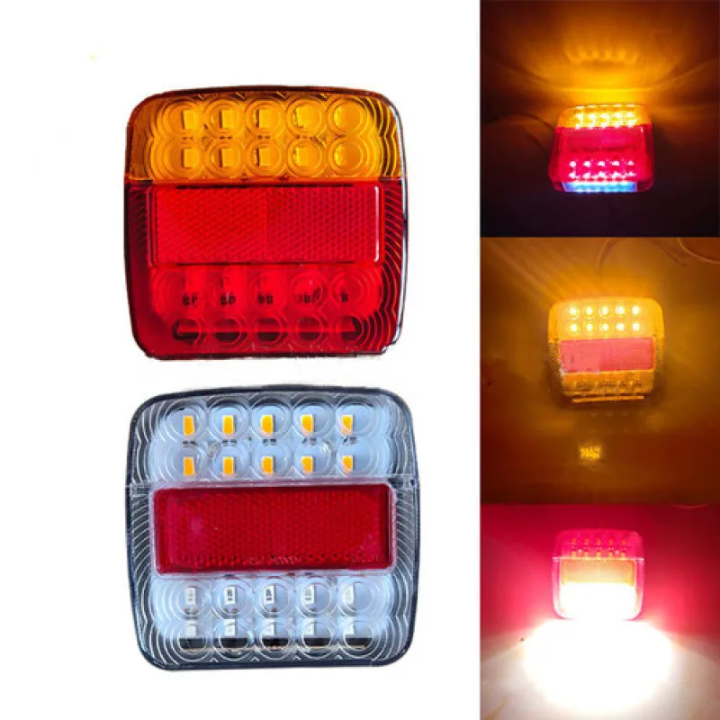 

2PCS Waterproof Square LED Light 12V 26LED Car Taillight Suitable For Caravan Trucks Trailers Van