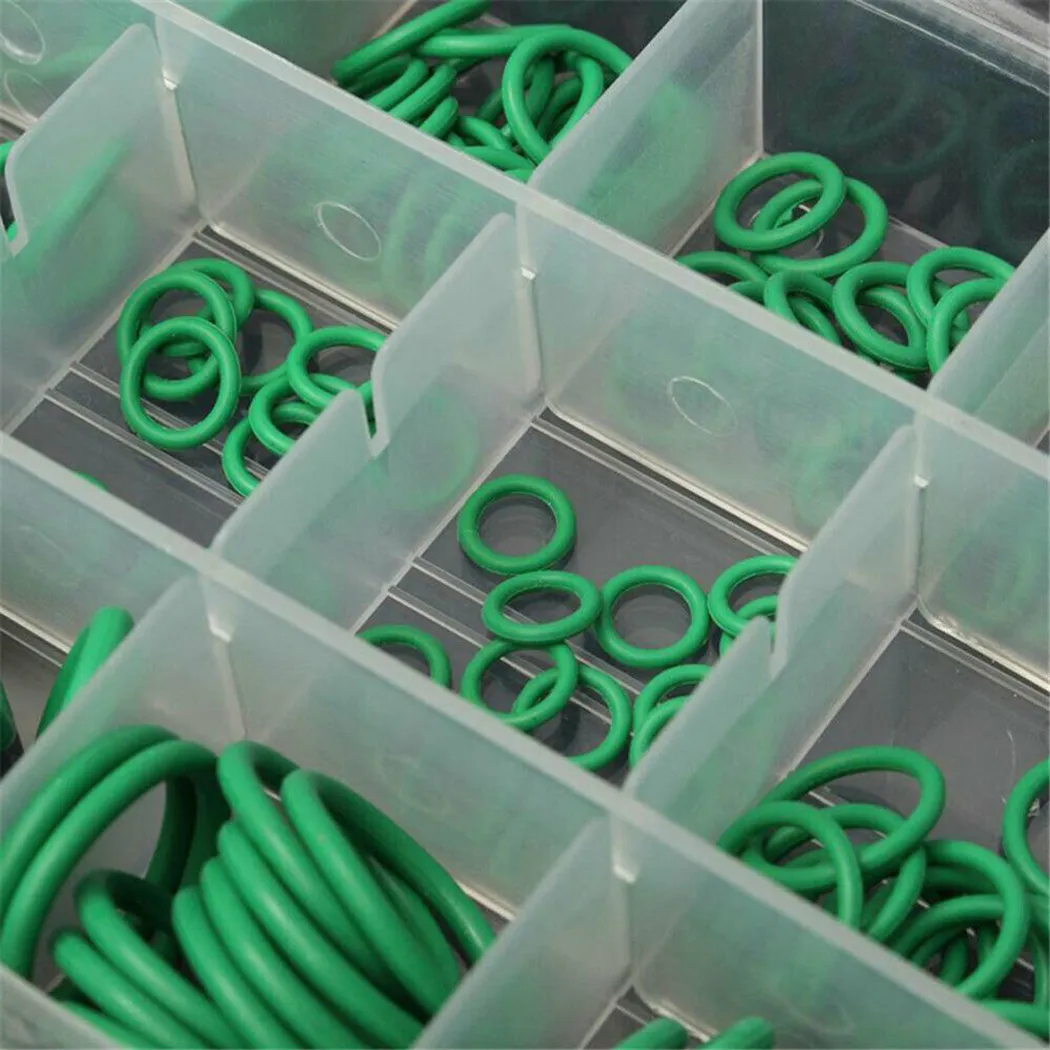 

270Pcs Air Conditioning Rubber O Ring Seal Assortment Kit 18 Size Green Car Accessories Seal Assortment Repair Tool Kit