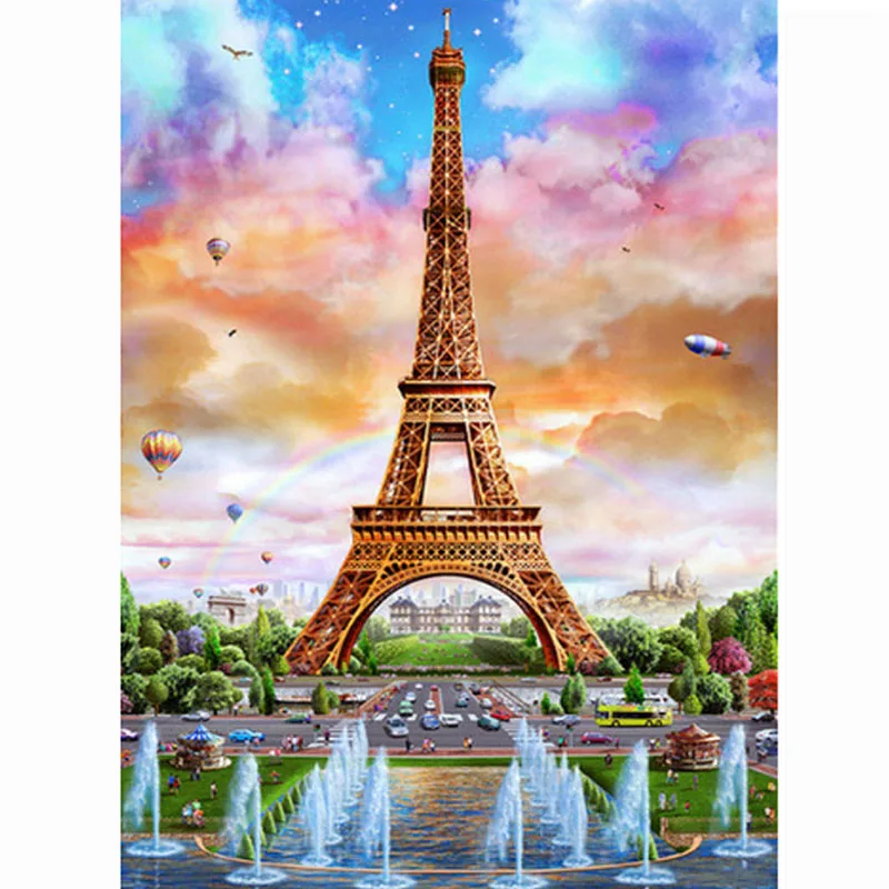 

Full Diamond Embroidery Paris Tower 5d Diy Diamond Painting Landscape Decoration Resin Stone Stickers Birthday Hobby Gift
