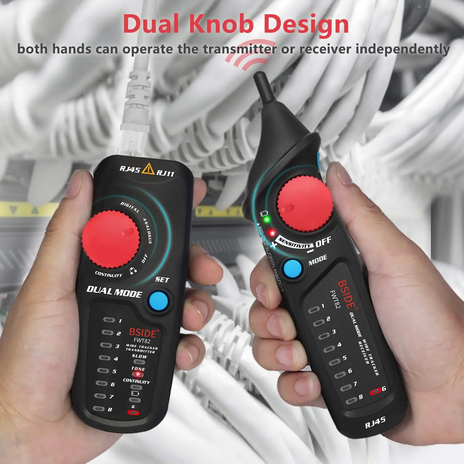 Wire Tracker RJ11 RJ45 Network Cable Tester Toner Generator Network Cable Collation Ethernet LAN Line Finder with Flashlight