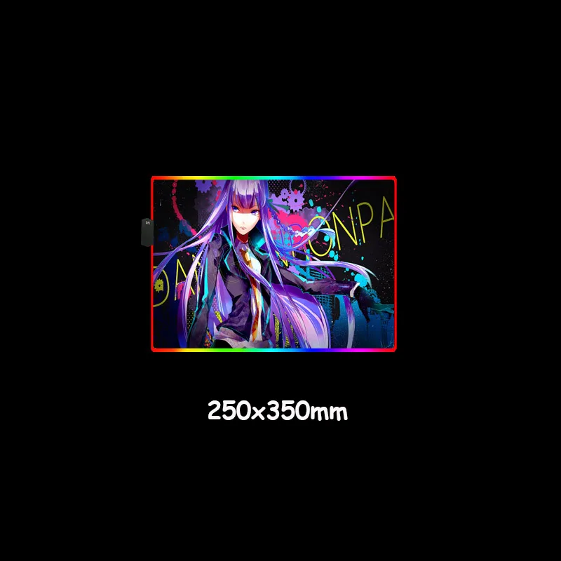 Цветная (RGB) светодиодный Мышь коврик с подсветкой аниме Danganronpa ноутбука PC Мыши