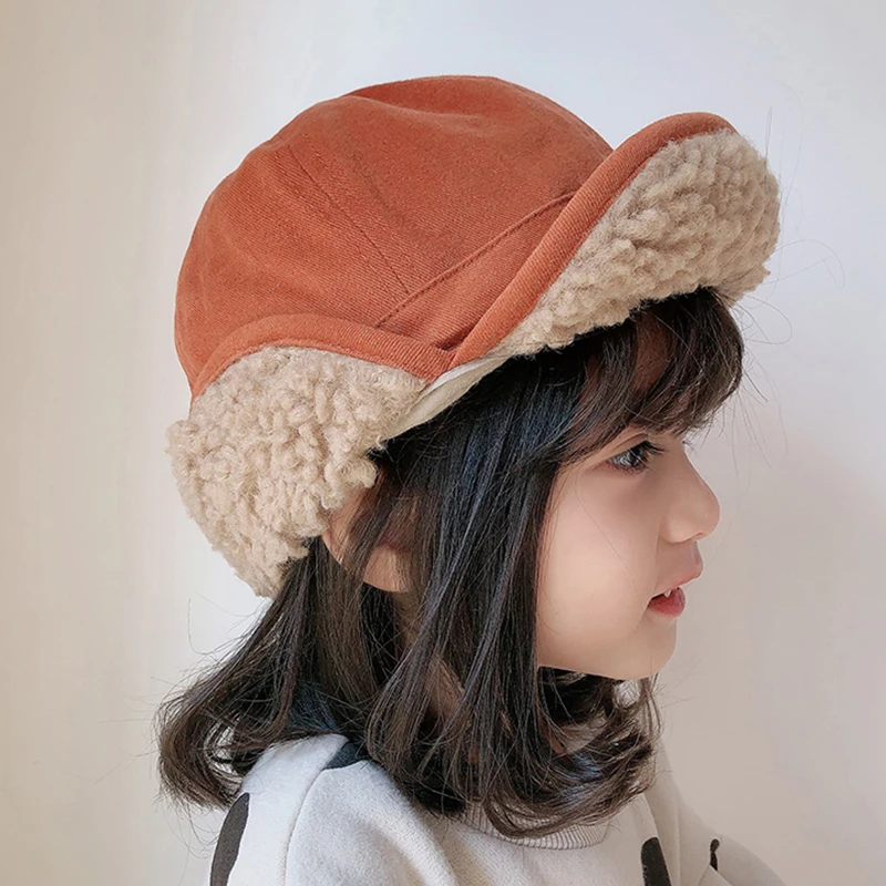 Children's Hat Autumn and Winter New Lei Feng Hats Korean Parent-child Plus Velvet Thick Windproof Earmuffs Lamb Down Cap