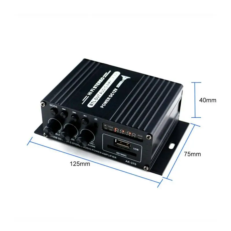 

400W Amplifier Board Digital Amplifier HiFi Stereo Bluetooth Wireless Power Amplifier 2CH Audio USB FM TF Aux Music Card Player