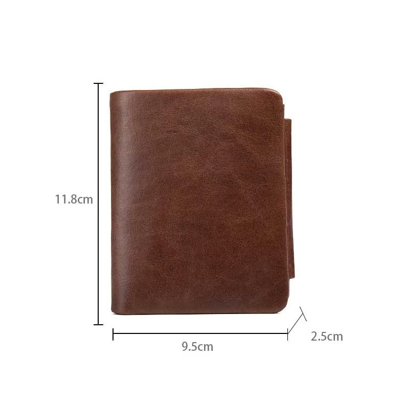 

2021 New Anti Theft Wallet Of Men Retro Three-fold Holder Of Visiting Card Bag Vintage Purse Of Genuine Male Leather