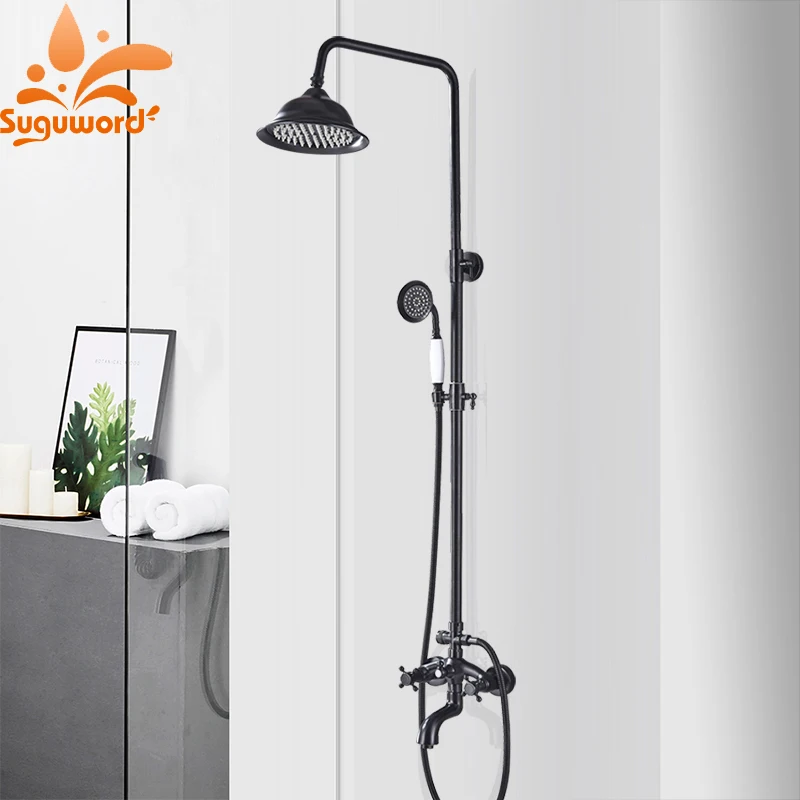 Смеситель для душа из бронзовой резины ванной комнаты смеситель с дождевой