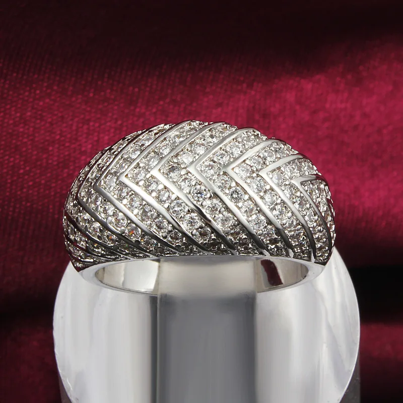 

Wholesale New Fine Jewelry Factory Crystal Rings Fashion Accessories Jewel Beauty Ring Women Lady Gifts 2 Color
