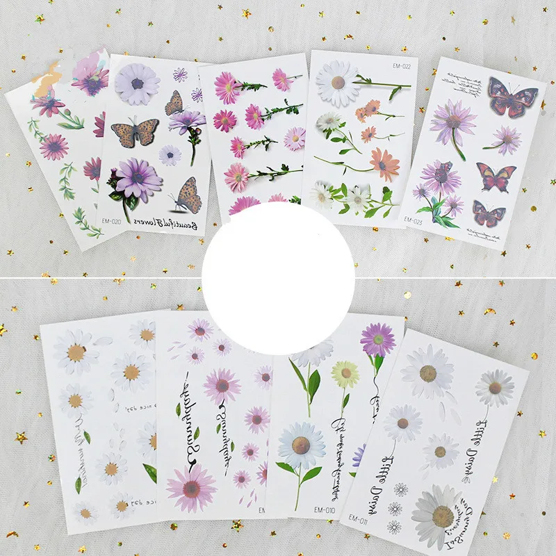 

Daisy Tattoo Sticker Tattoo Fake Tattoo Decor Temporary Tatoo Waterproof Stickers Face Tattoo body makeup waterproof