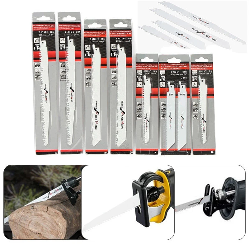 

8 Pieces Set Woodworking Metal Cutter Blade For Makita Hitach Reciprocating Saws Blade Wood Saw Blades